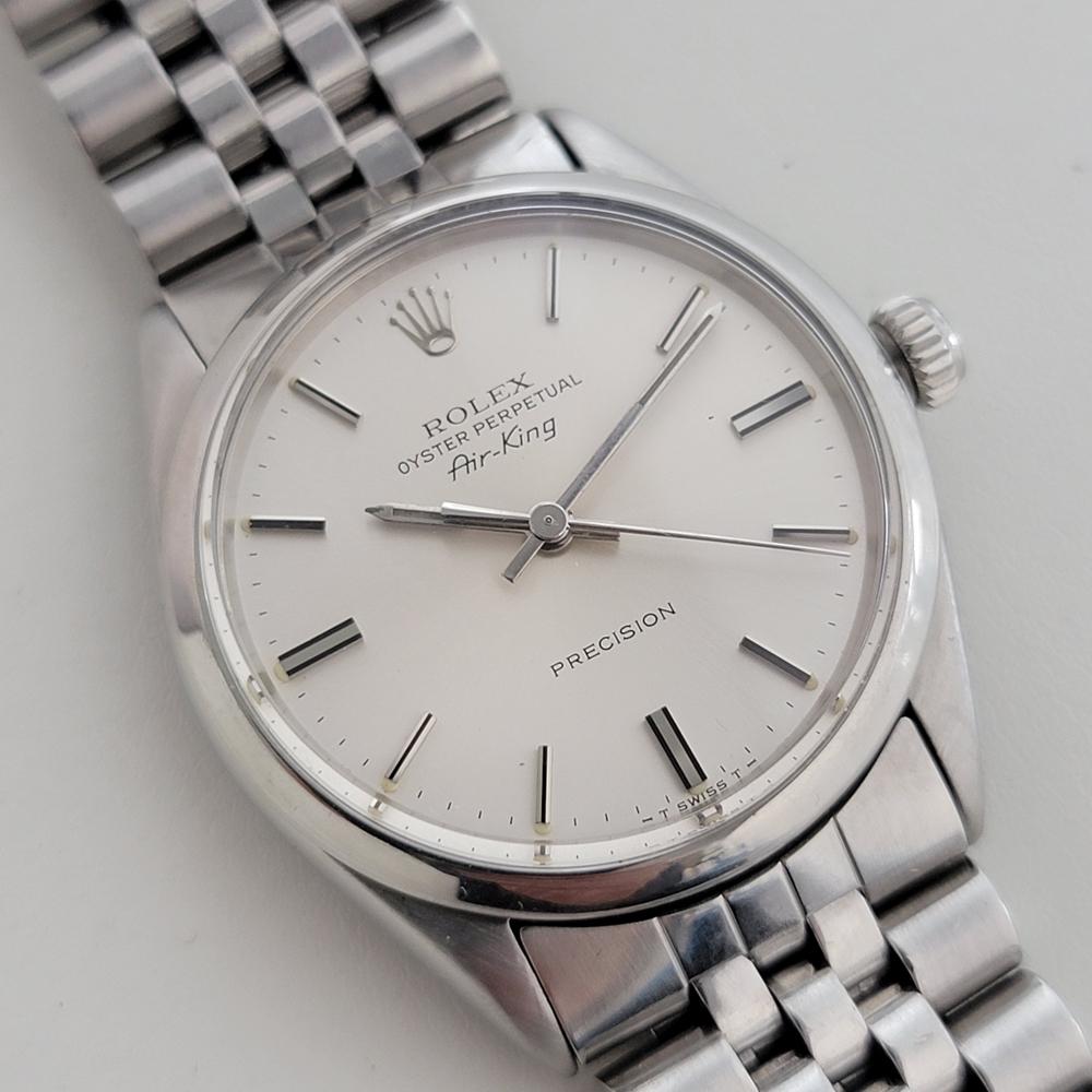 Mens Rolex Air-King Precision Ref 5500 34mm Automatic 1970s Vintage Swiss RA381 In Excellent Condition For Sale In Beverly Hills, CA