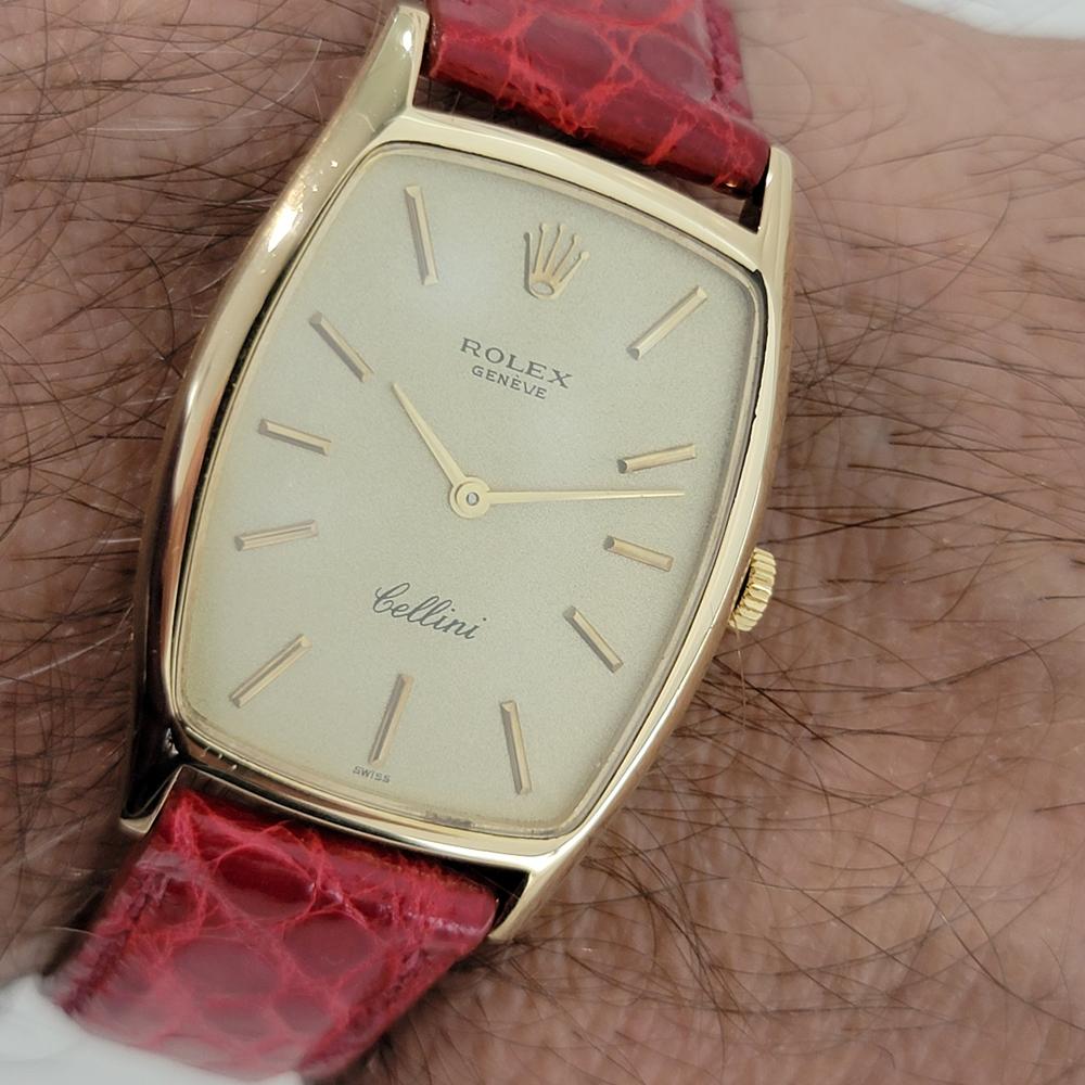 Rolex Cellini Geneve 3807 para hombre de oro macizo de 18 quilates de cuerda manual de los años 70 de lujo RA361 8