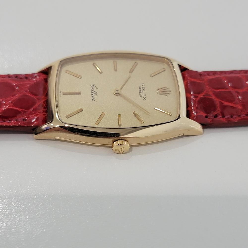 De los hombres Rolex Cellini Geneve 3807 para hombre de oro macizo de 18 quilates de cuerda manual de los años 70 de lujo RA361