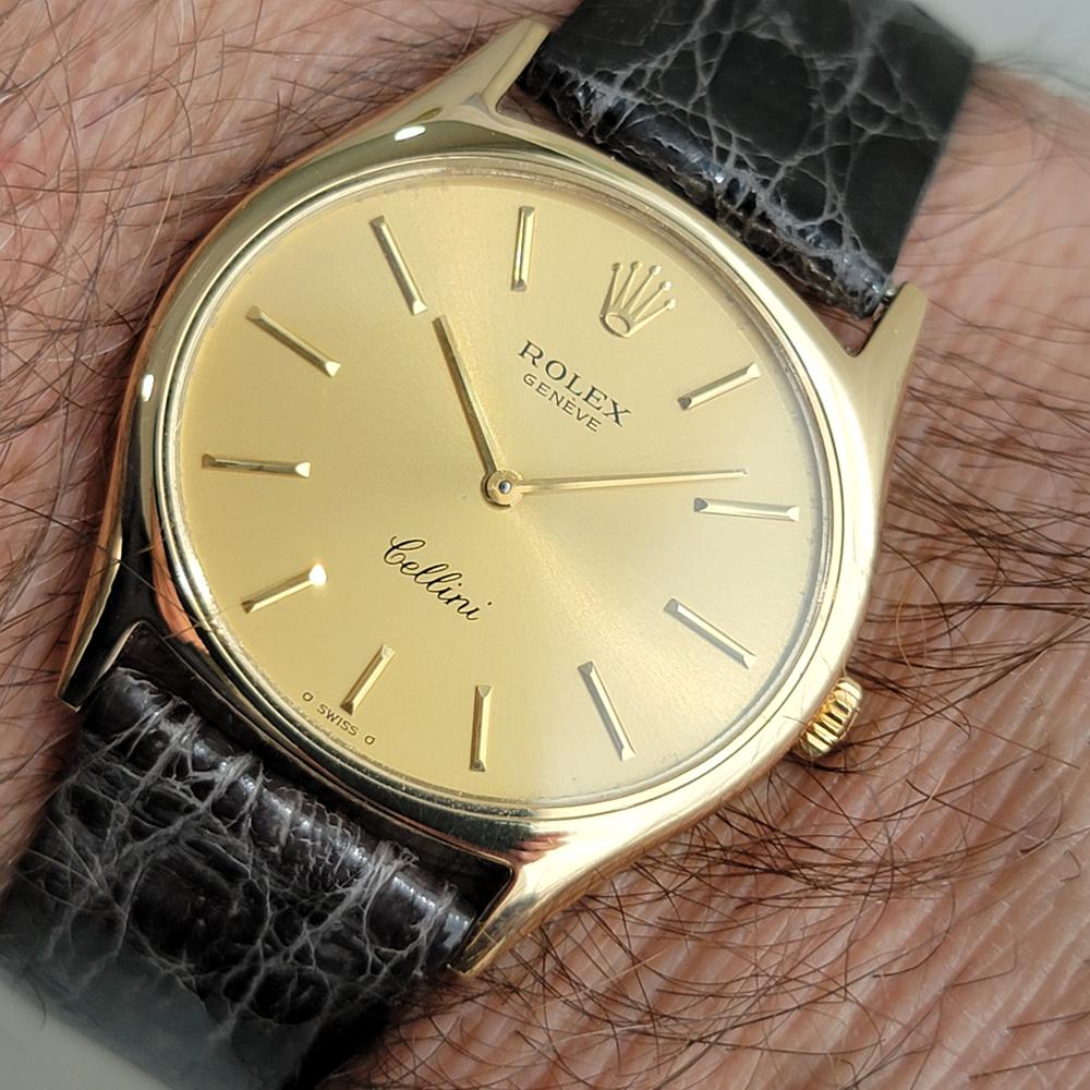 Mens Rolex Cellini Geneve Ref 3806 32mm 18k Solid Gold Manual Wind 1970s RA474 10