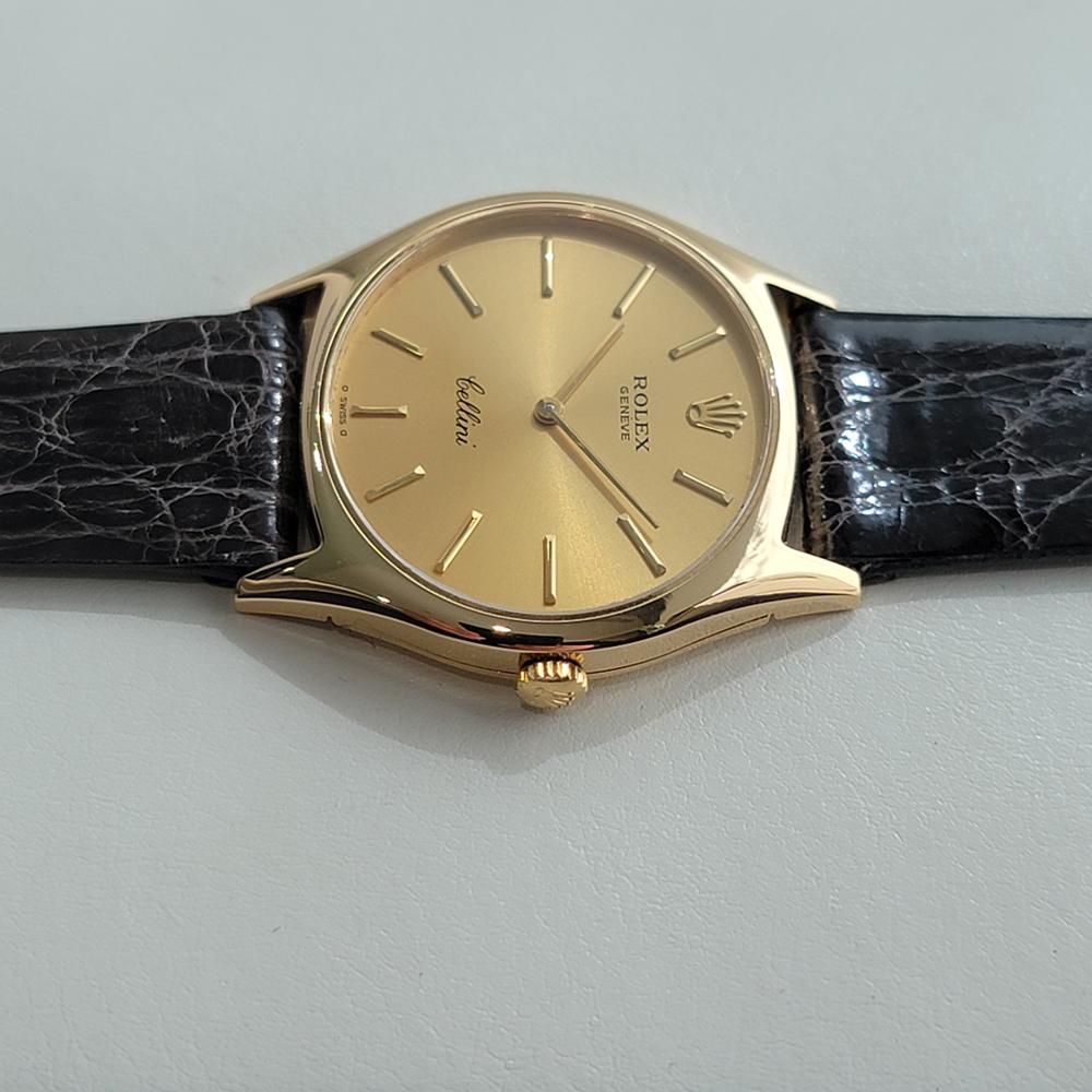 Mens Rolex Cellini Geneve Ref 3806 32mm 18k Solid Gold Manual Wind 1970s RA474 1