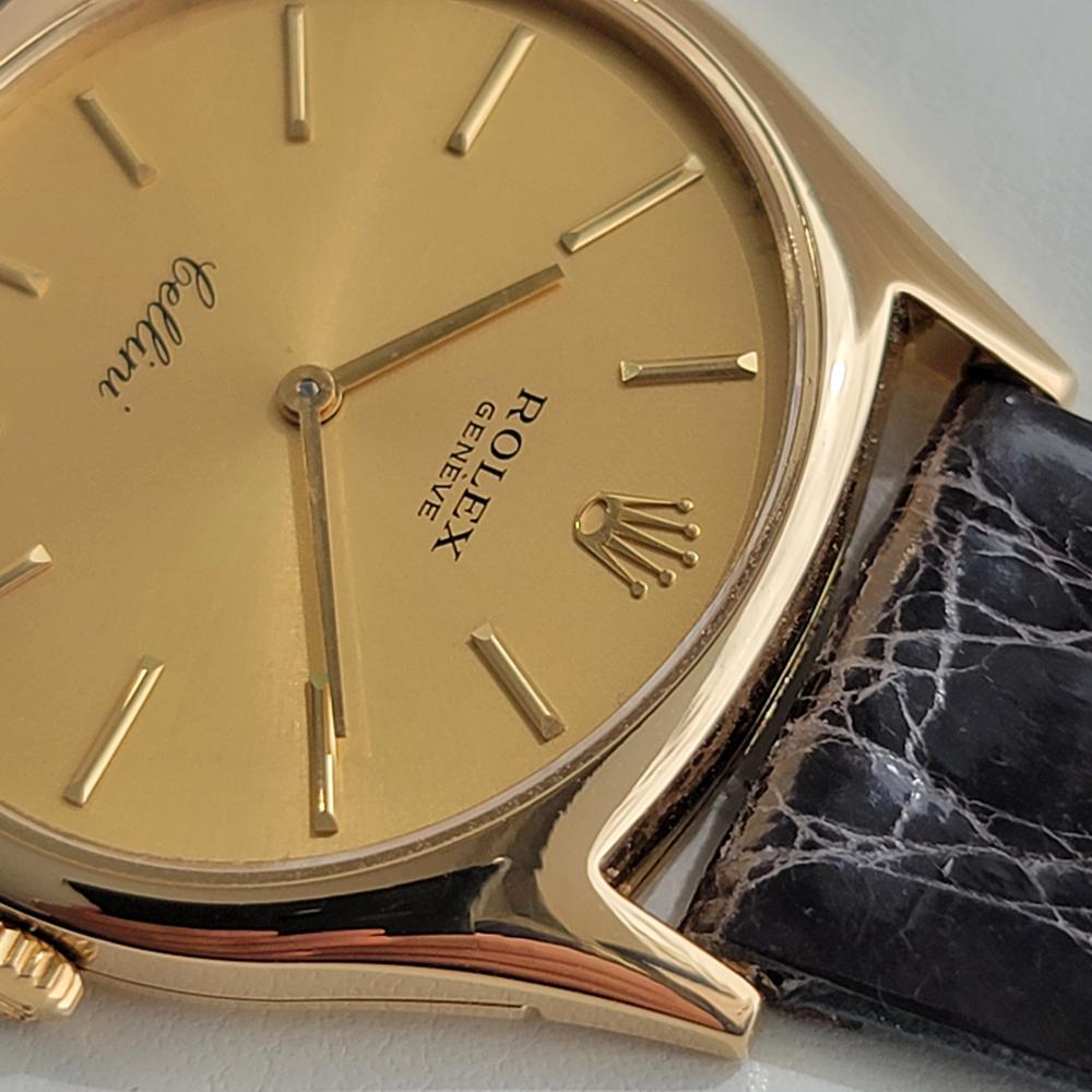Mens Rolex Cellini Geneve Ref 3806 32mm 18k Solid Gold Manual Wind 1970s RA474 2