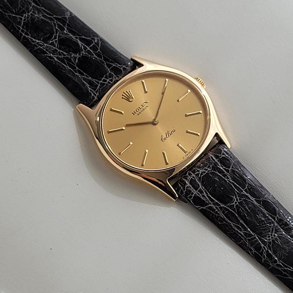 Mens Rolex Cellini Geneve Ref 3806 32mm 18k Solid Gold Manual Wind 1970s RA474 3