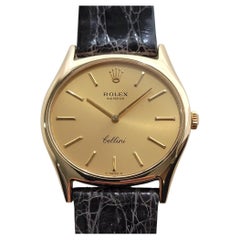 Mens Rolex Cellini Geneve Ref 3806 32mm 18k Solid Gold Manual Wind 1970s RA474