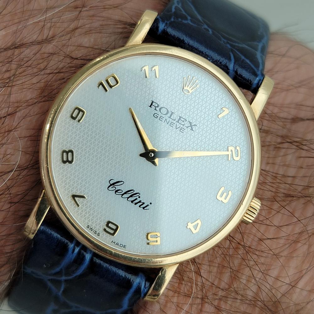 Mens Rolex Cellini Geneve Ref 5115 18k Solid Gold Manual Wind 2000s Swiss RA385 7