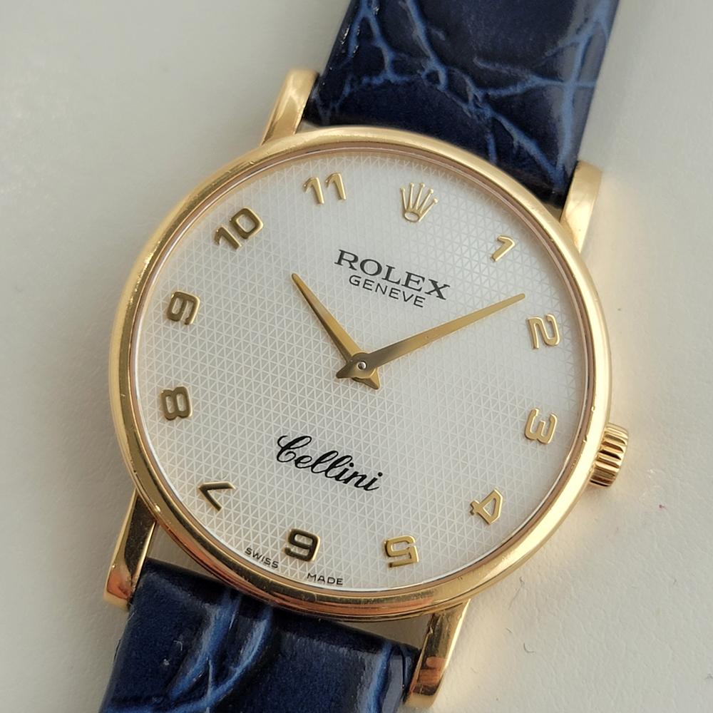 Men's Mens Rolex Cellini Geneve Ref 5115 18k Solid Gold Manual Wind 2000s Swiss RA385