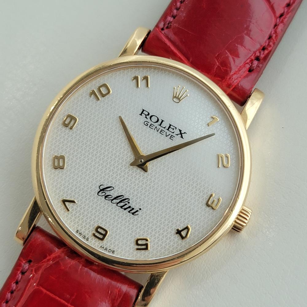 Herren Rolex Cellini Geneve Ref 5115 18k Massivgold Handaufzug 2000er Jahre Schweizer RA385R 1