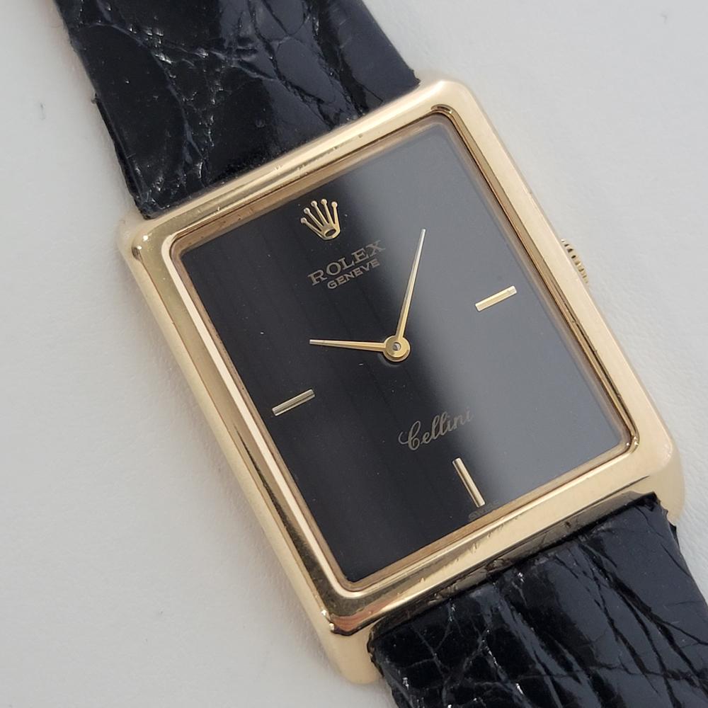 Mens Rolex Cellini Ref 4105 18k Gold Handaufzug 1970er Jahre Schweizer Luxus RA266 im Zustand „Hervorragend“ in Beverly Hills, CA