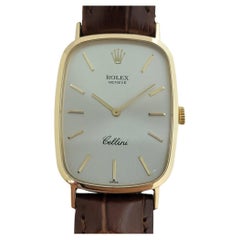 Rolex Cellini Uomo Ref 4113 27mm 18k Oro Solido 1970s Lusso Vintage RA386