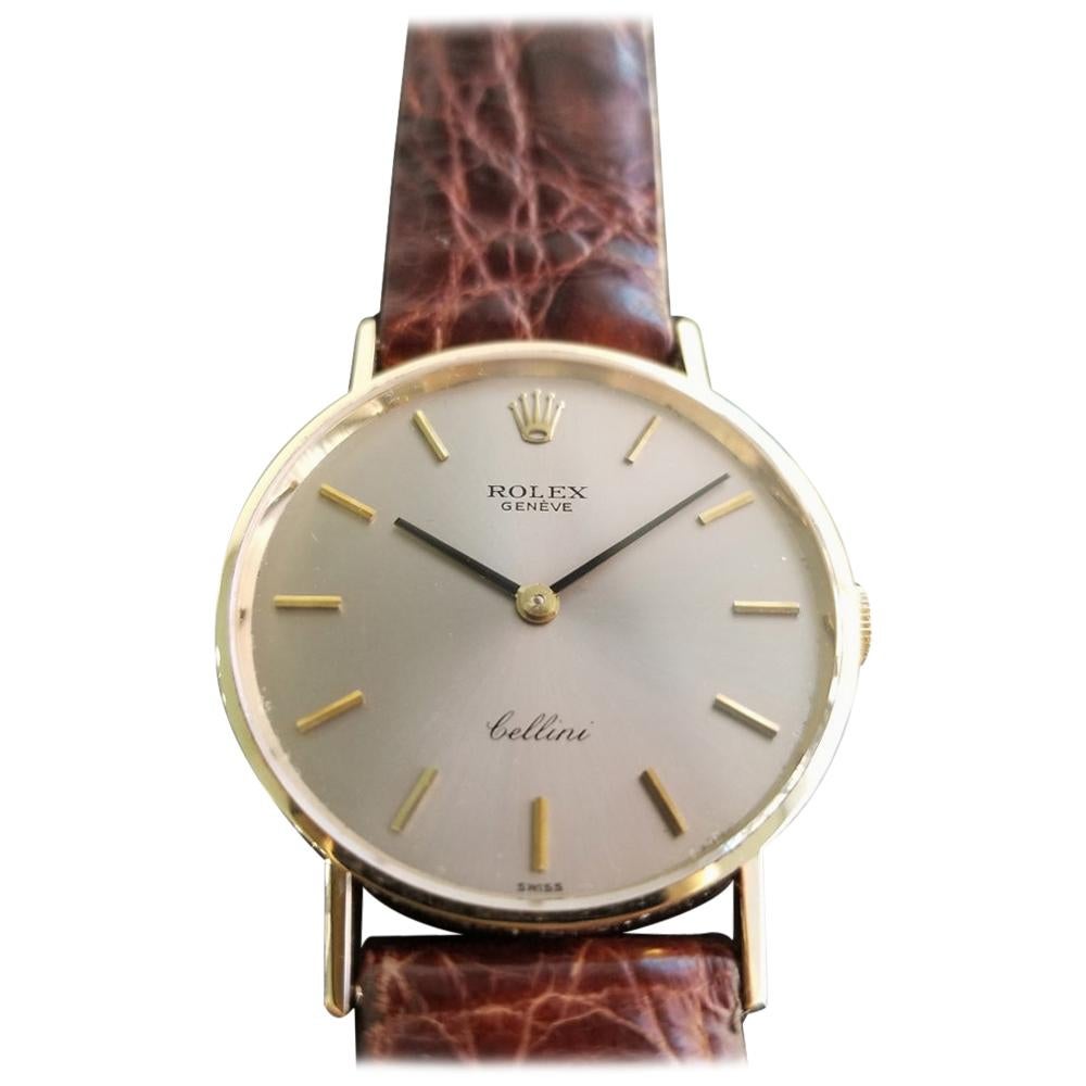 Mens Rolex Cellini Ref.3833 14k Gold Hand-Wind Dress Watch, c.1970s RA125