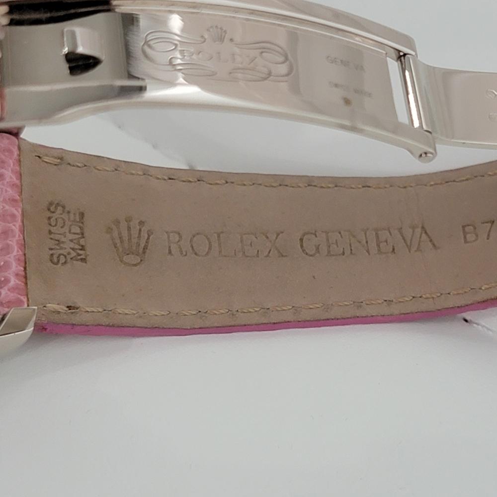 Mens Rolex Datejust 116139 18k Solid White Gold Special Pink Dial 2000s RJC108 For Sale 5