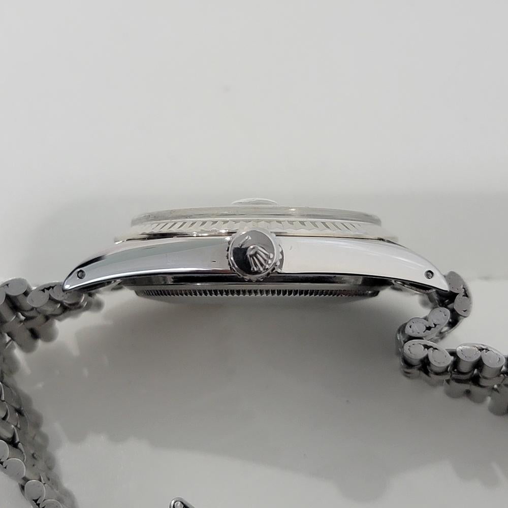 Rolex Montre Datejust 1601 36 mm en or blanc 18 carats avec cadran en lin SS automatique, années 1970 NA143 4