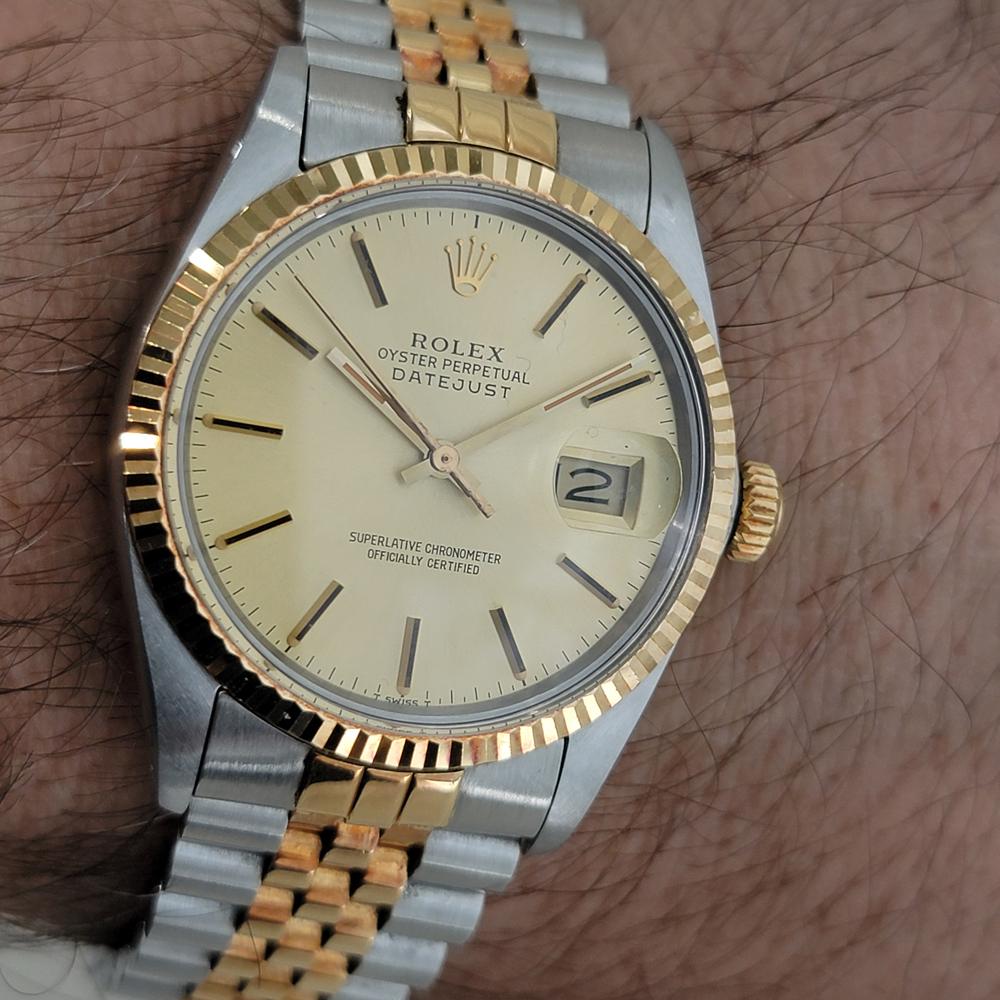Mens Rolex Datejust 16013 18k Rose Gold SS Automatic 1980s with Paper RA339 For Sale 5