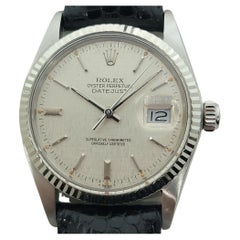 Mens Rolex Datejust 16014 36mm 18k Gold SS Linen Dial Automatic 1970s  RA485B