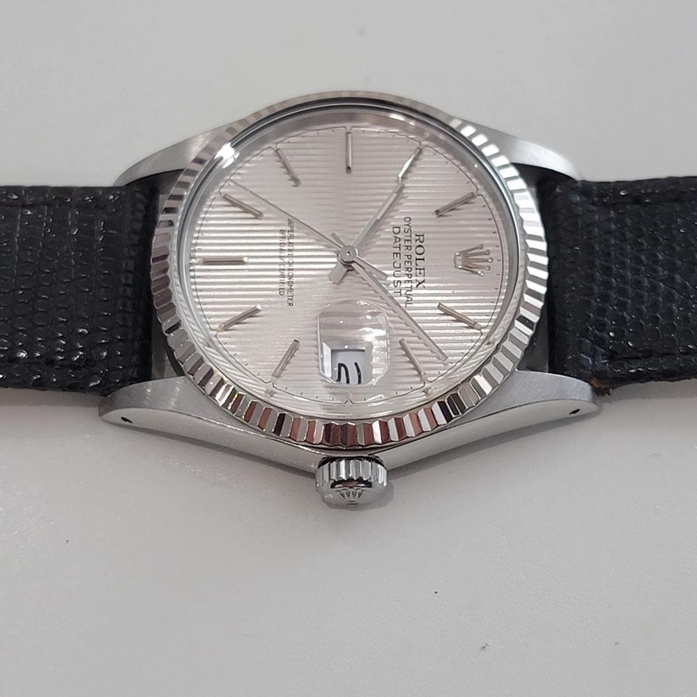 Mens Rolex Datejust 16014 36mm 18k Gold SS Tapestry Dial Automatic 1980s RA516 For Sale 1
