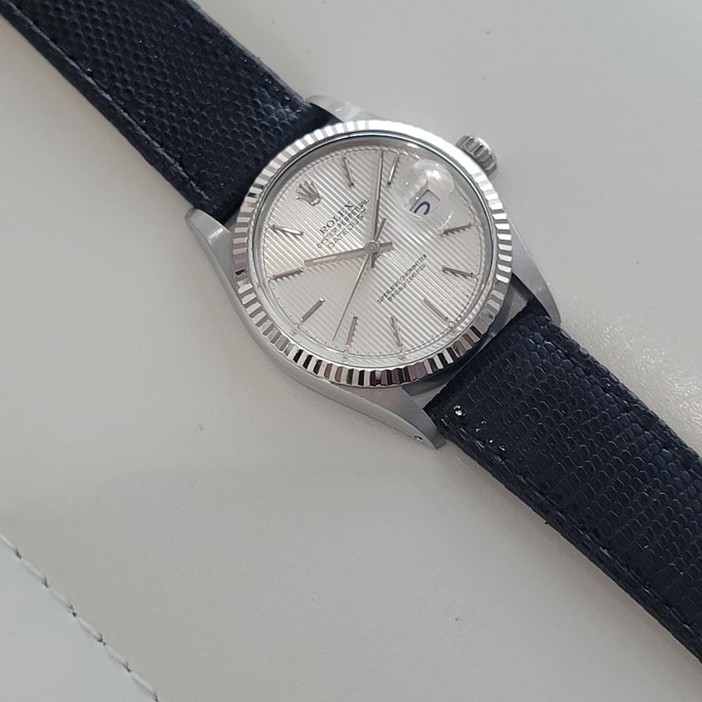 Mens Rolex Datejust 16014 36mm 18k Gold SS Tapestry Dial Automatic 1980s RA516 For Sale 2