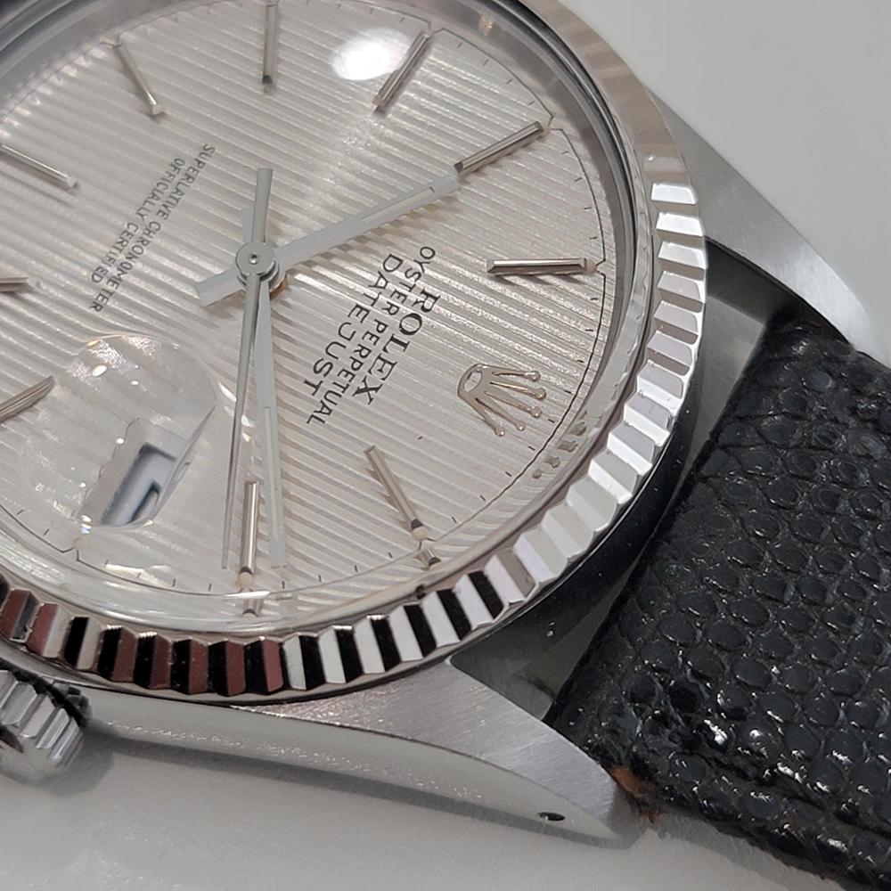 Mens Rolex Datejust 16014 36mm 18k Gold SS Tapestry Dial Automatic 1980s RA516 For Sale 3