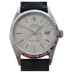 Mens Rolex Datejust 16014 36mm 18k Gold SS Tapestry Dial Automatic 1980s RA516
