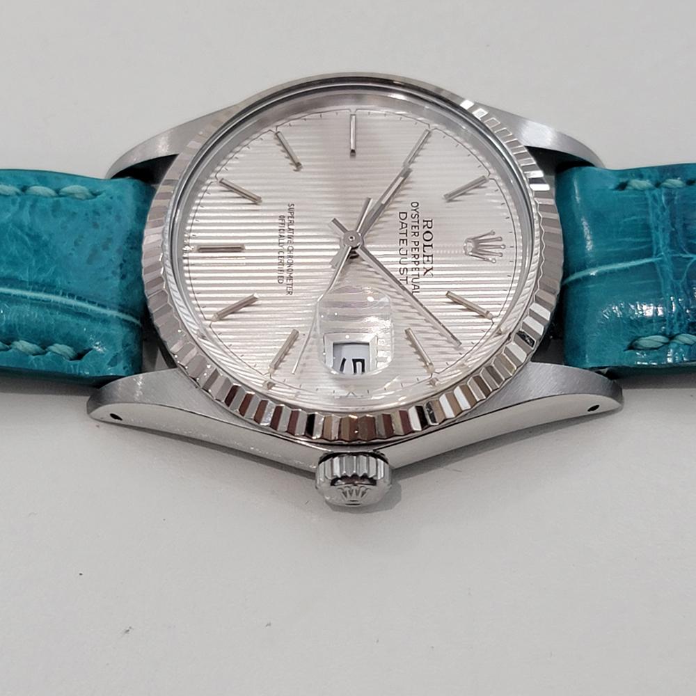 Mens Rolex Datejust 16014 36mm 18k Gold SS Tapestry Dial Automatic 1980s RA516B For Sale 1