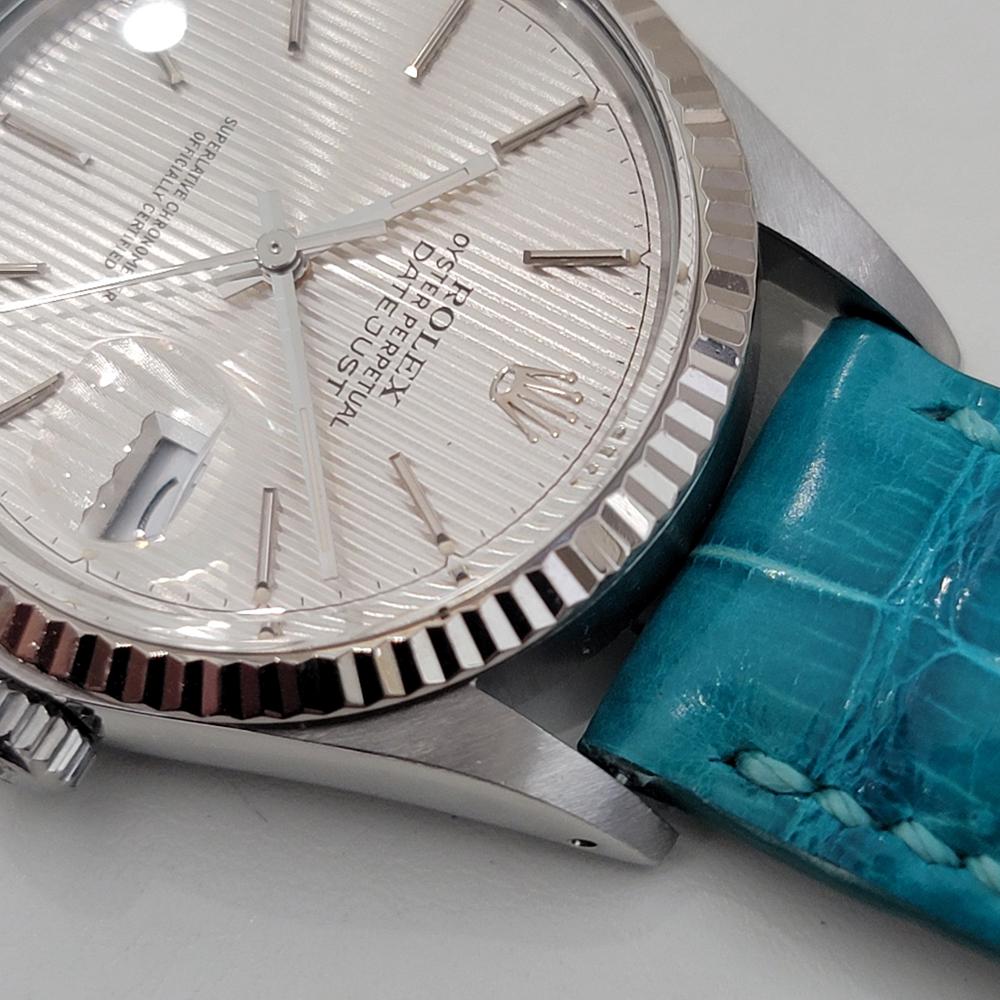 Mens Rolex Datejust 16014 36mm 18k Gold SS Tapestry Dial Automatic 1980s RA516B For Sale 2