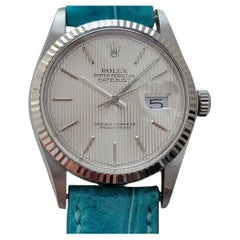 Mens Rolex Datejust 16014 36mm 18k Gold SS Tapestry Dial Automatic 1980s RA516B