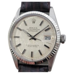 Mens Rolex Datejust 16014 36mm 18k SS Lino Dial Automático 1980s Vintage RA519