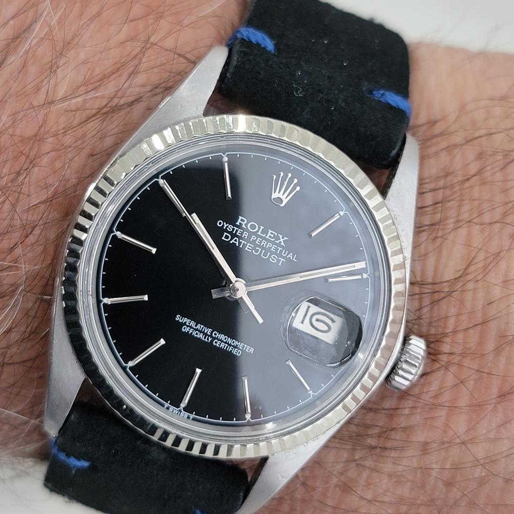 Mens Rolex Datejust 16014 36mm 18k White Gold SS Automatic 1970s Vintage RA517 9