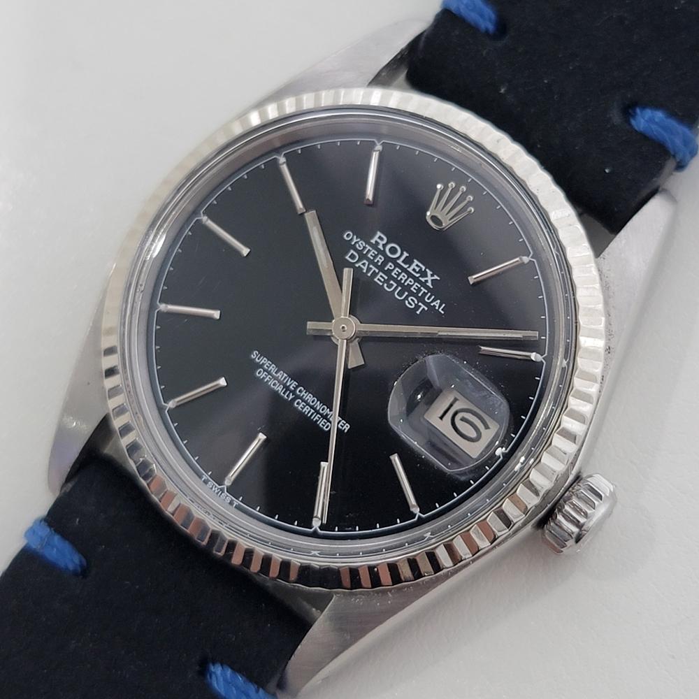 Men's Mens Rolex Datejust 16014 36mm 18k White Gold SS Automatic 1970s Vintage RA517