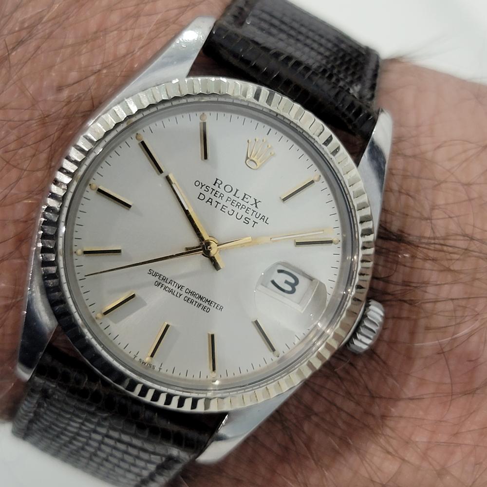 Mens Rolex Datejust 16014 18k White Gold SS Automatic 1980s Swiss RA330B For Sale 6