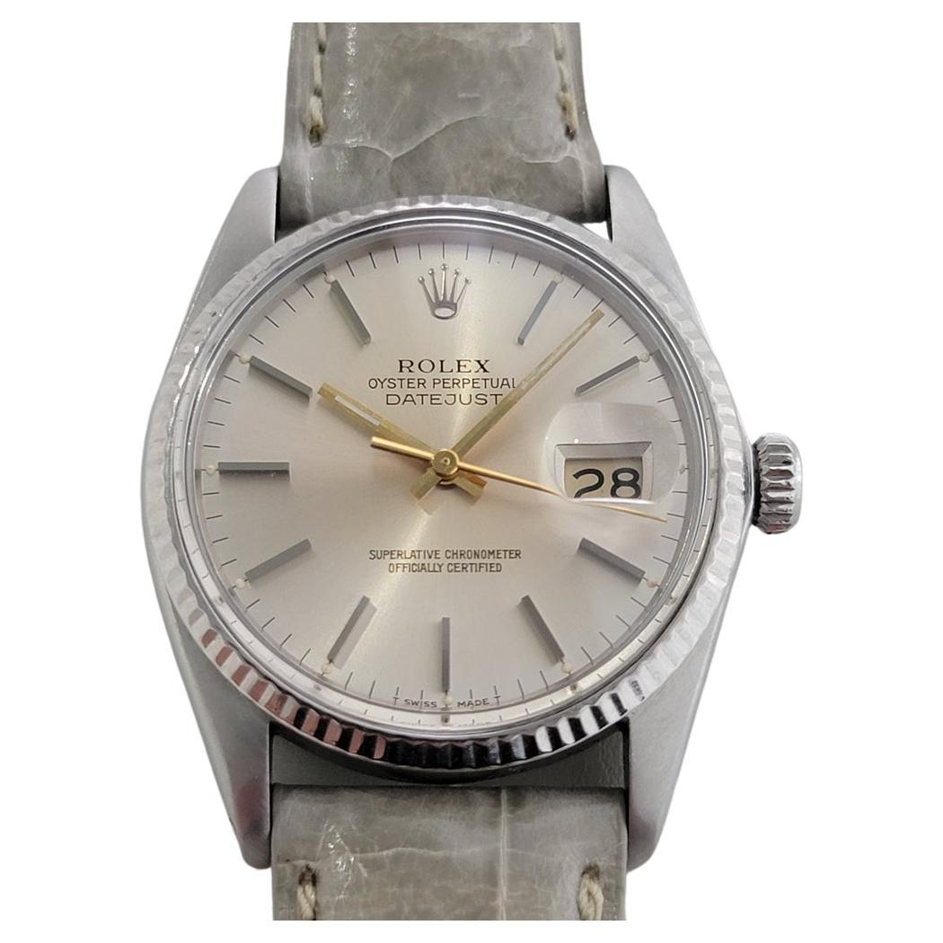 Mens Rolex Datejust 16014 18k White Gold SS Automatic 1980s Swiss RA332G
