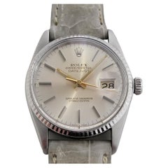 Vintage Mens Rolex Datejust 16014 18k White Gold SS Automatic 1980s Swiss RA332G
