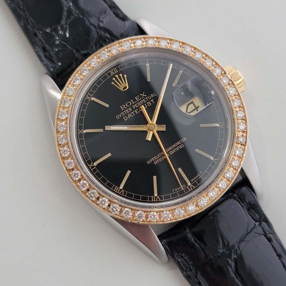 Mens Rolex Datejust 16030 18k SS Automatic Diamond Bezel 1980s RA328B ...