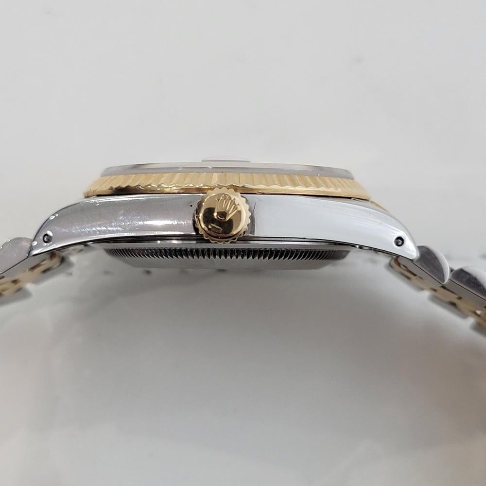 Herren Rolex Datejust 16233 18k Gold SS Blaues Computer-Zifferblatt 1980er Jahre Schweizer RA265 3