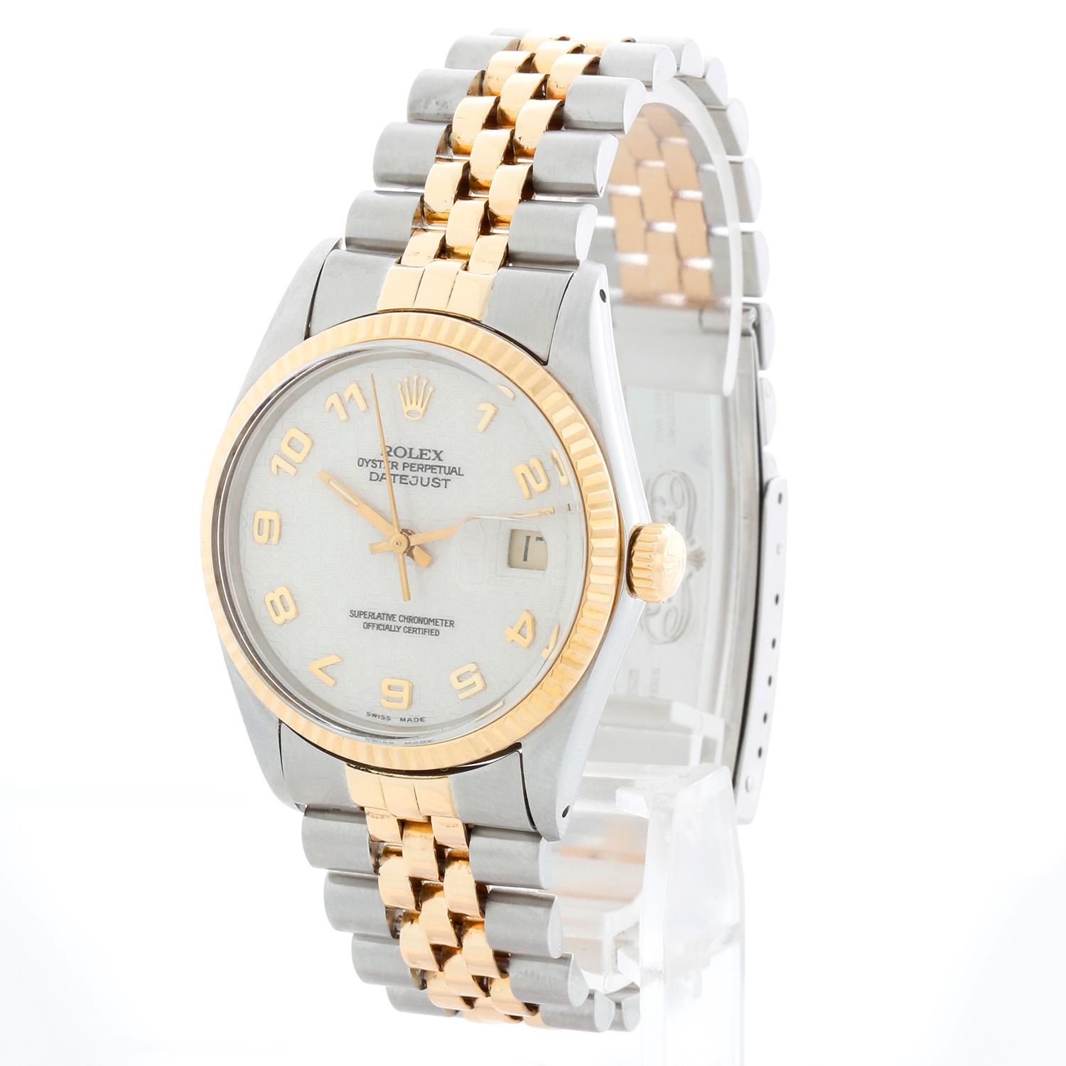 Rolex Datejust 2-Tone Herrenuhr 16013 im Zustand „Hervorragend“ im Angebot in Dallas, TX