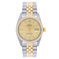 Rolex Yellow Gold Stainless Steel Datejust Automatic Wristwatch Ref 16013