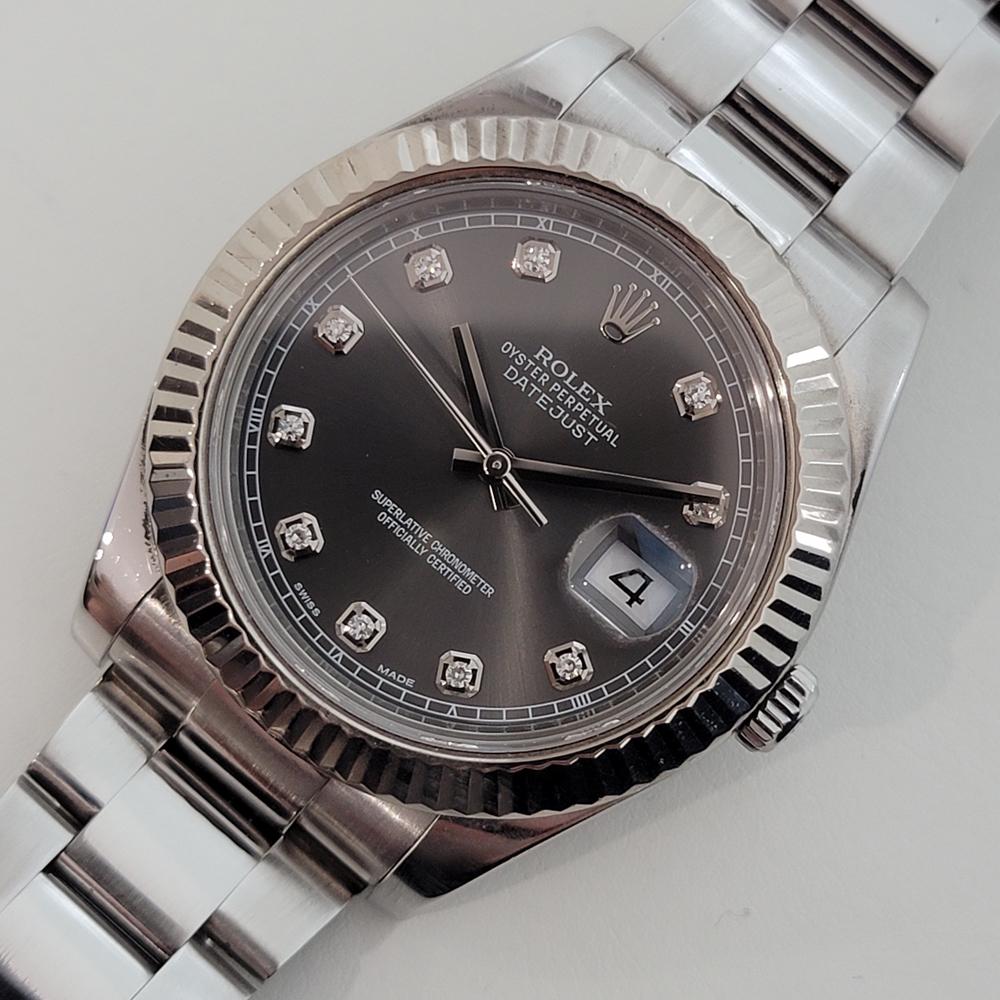 Mens Rolex Datejust II 116334 Rhodium Diamond Dial Automatic 2010s RJC150 In New Condition In Beverly Hills, CA