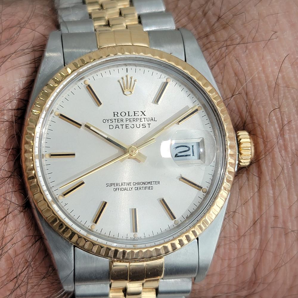 Mens Rolex Datejust Ref 16013 18k Gold SS Automatic 1980s Swiss RA270 6