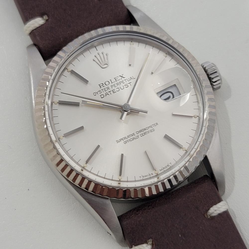 Mens Rolex Datejust Ref 16014 36mm 18k Gold SS  Automatic 1980s Swiss  RA487B In Excellent Condition In Beverly Hills, CA
