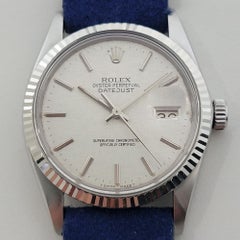 Mens Rolex Datejust Ref 16014 36mm 18k Gold SS Linen Dial Automatic 1980s RA491B
