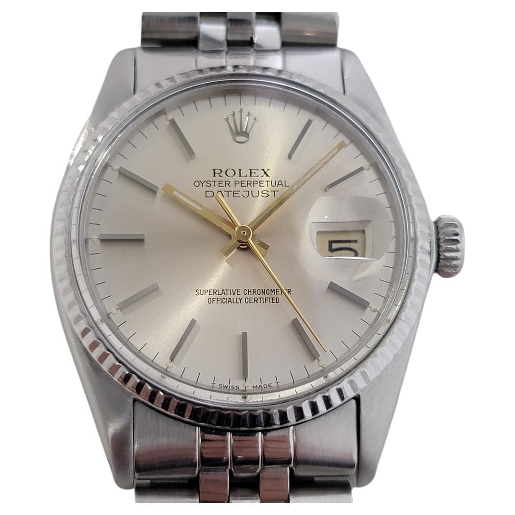 Herren Rolex Datejust Ref 16014 18k Weißgold SS Automatik 1970er Jahre Schweizer RA332