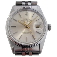 Retro Mens Rolex Datejust Ref 16014 18k White Gold SS Automatic 1970s Swiss RA332