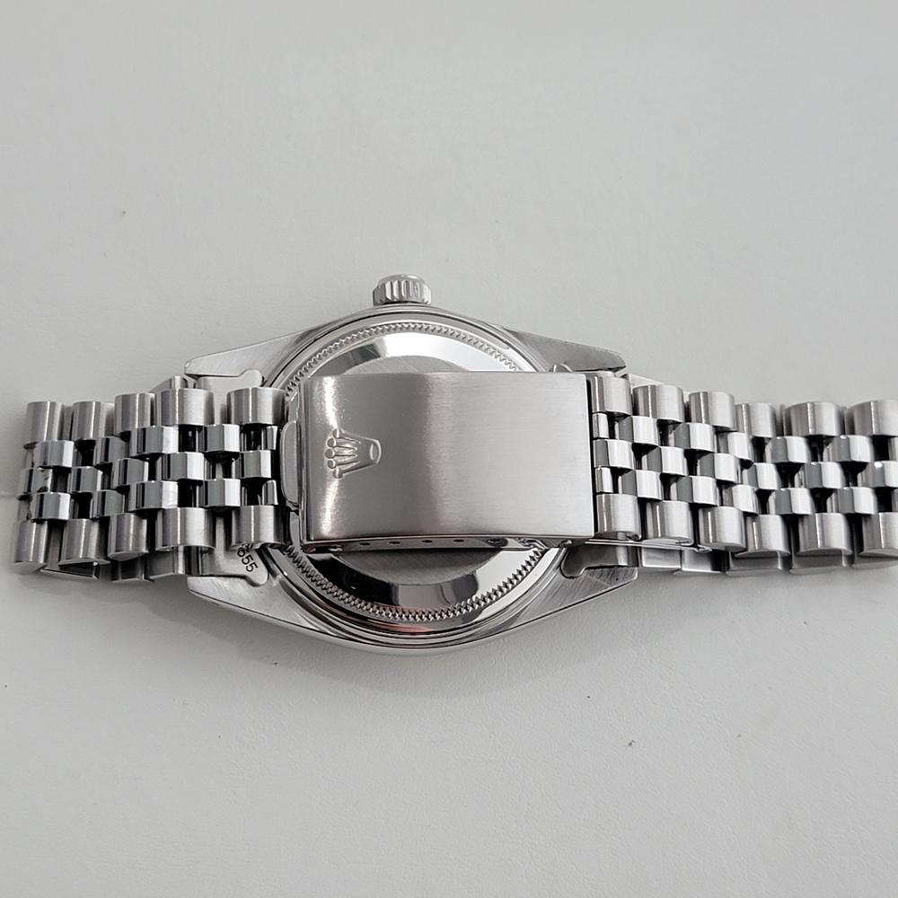 Mens Rolex Datejust 16014 36mm 18k SS Linen Dial Automatic 1970s Vintage RA485 For Sale 7