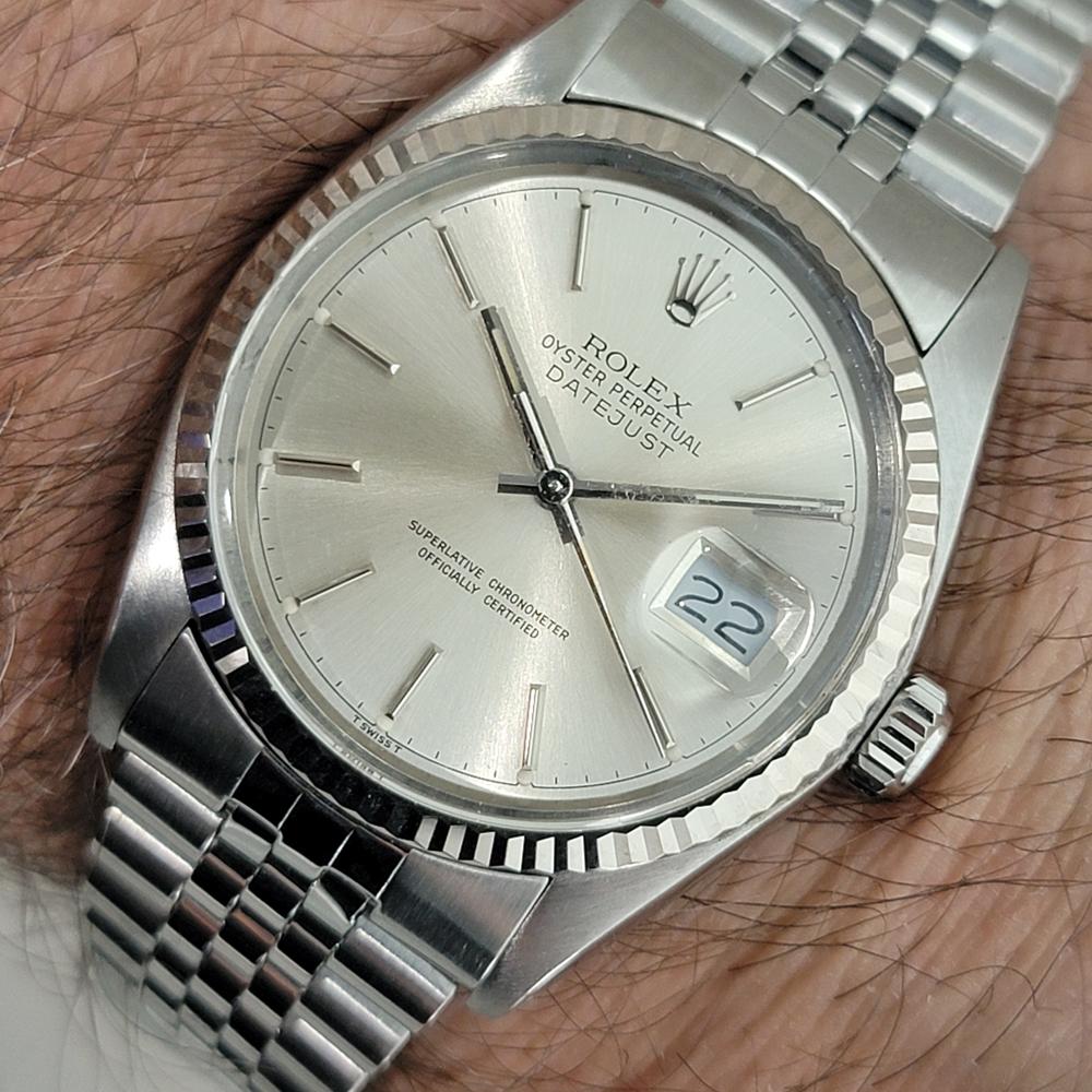 Mens Rolex Datejust Ref 16014 36mm 18k White Gold SS Automatic 1970s Swiss RA486 10