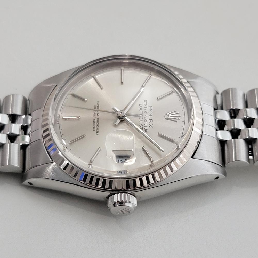 Mens Rolex Datejust Ref 16014 36mm 18k White Gold SS Automatic 1970s Swiss RA486 1
