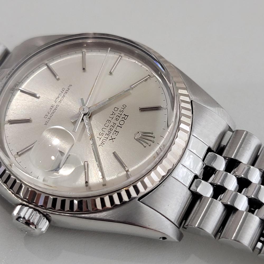 Mens Rolex Datejust Ref 16014 36mm 18k White Gold SS Automatic 1970s Swiss RA486 2