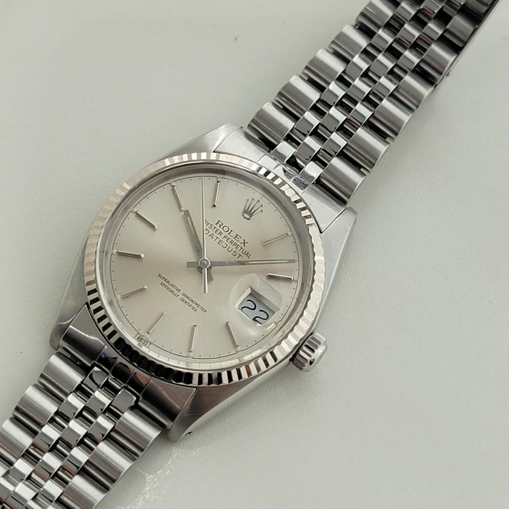 Mens Rolex Datejust Ref 16014 36mm 18k White Gold SS Automatic 1970s Swiss RA486 3