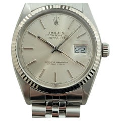 Rolex Datejust Réf. 16014 36 mm or blanc 18 carats automatique SS des années 1970 Swiss RA486