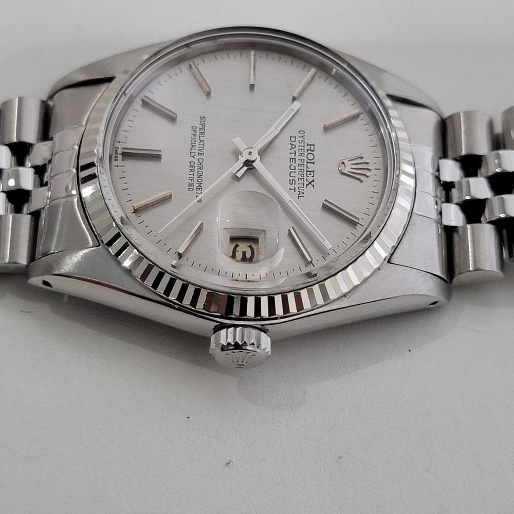 Mens Rolex Datejust Ref 16014 36mm 18k White Gold SS Automatic 1970s Swiss RA515 For Sale 1