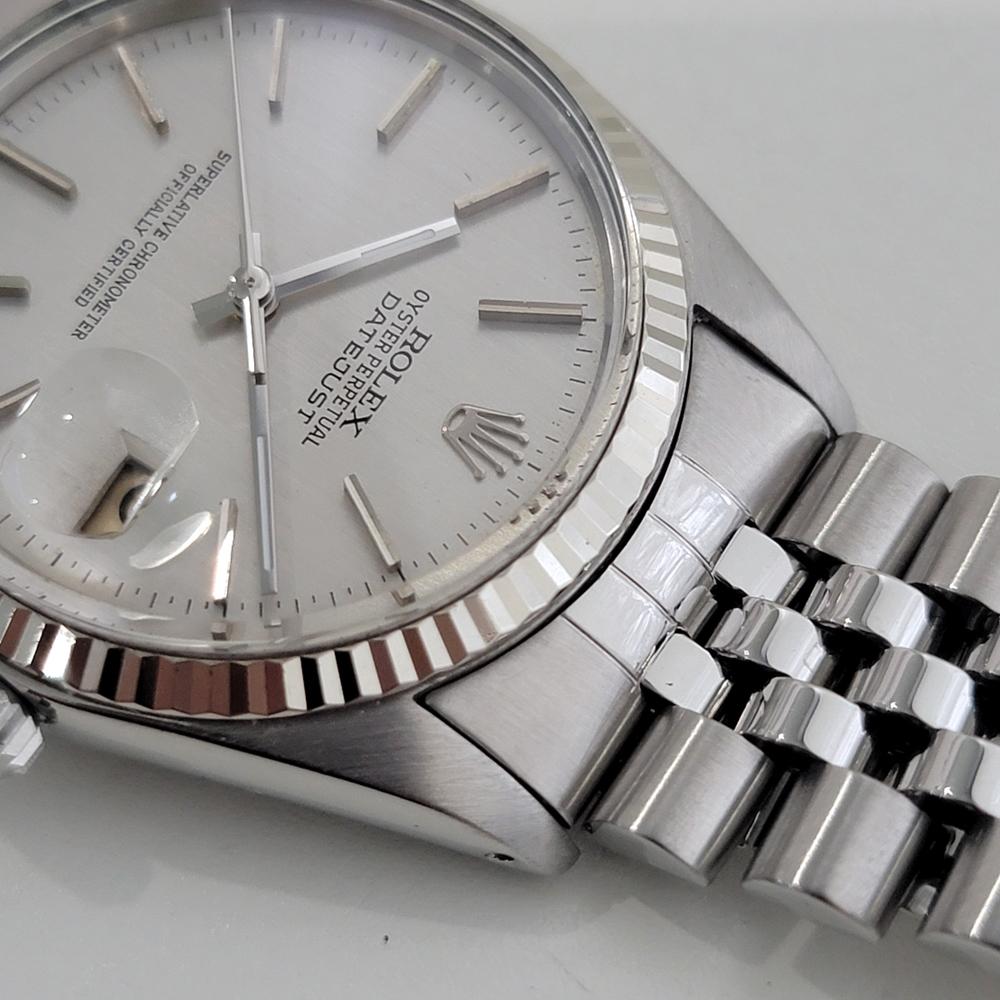 Mens Rolex Datejust Ref 16014 36mm 18k White Gold SS Automatic 1970s Swiss RA515 For Sale 2