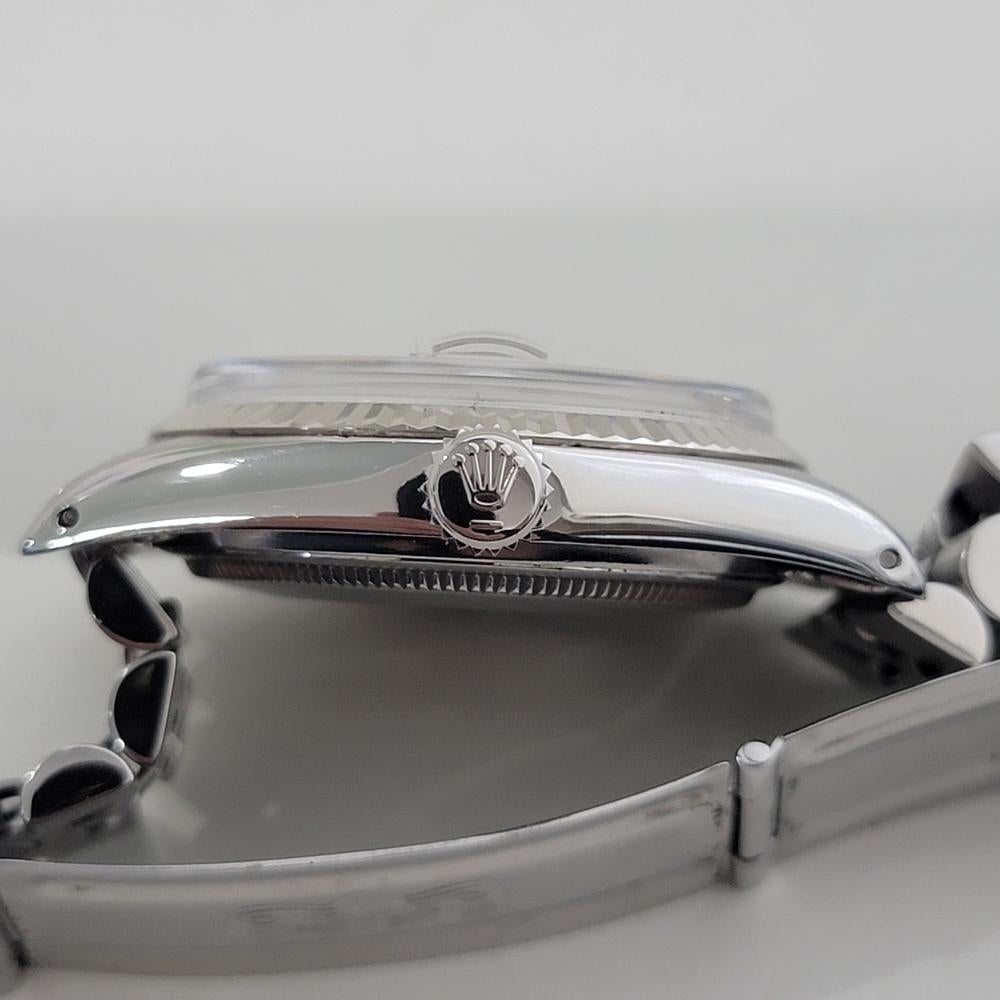 Mens Rolex Datejust Ref 16014 36mm 18k White Gold SS Automatic 1970s Swiss RA515 For Sale 3